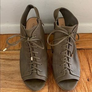 City Classified peep toe ankle booties